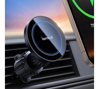 Lamicall for Magsafe Car Mount Charger - [15W Top Charging] Magnetic Wireless Car Charger with 20x N52 Magnets, Hands Free Air Vent Car Phone Holder Cradle for iPhone 16 15 14 13 12 Series - Black