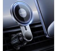 Lamicall for MagSafe Car Mount [Glass Panel] - Metal Magnetic Car Phone Holder with 20x N52 Magnet, Air Vent Cradle Hook for iPhone 16 15 14 13 Pro/Max/Plus/Mini & MagSafe Case, Others with Metal Ring