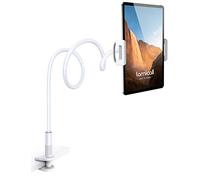 Lamicall Gooseneck Tablet Holder, Flexible Tablet Stand - 36" Lazy Arm 360 Adjustable Holder Clamp Bracket Bed for 2024 iPad Pro 9.7, 10.5, 11, iPad Air mini 2 3 4 5 6, Switch, 4.7-11" Devices -White