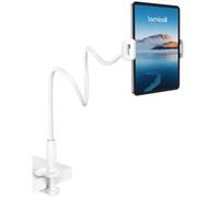 Lamicall Gooseneck Tablet Holder for Bed - [Easy-Adjust Tapered Tube] 33.5" Flexible Arm iPad Stand for Desk, 360° Adjustable Tablet Mount for iPad, Kindle, Switch, iPhone, 4.7-13" Devices - White