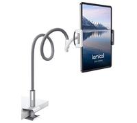 Lamicall Gooseneck Tablet Holder, Universal Tablet Stand - 360 Flexible Lazy Arm Holder Clamp Mount Bracket Bed for 4.7~13" 2024 iPad Pro Air mini, Samsung Tab, iPhone, Switch, more Devices - Gray