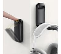 Lamicall Headphone Holder Hook for Desk - [Dual Spring] Foldable Headphone Hanger, Adhesive Gaming Headset Hanger Under Desk, Earphone Hook with Silicone Pad for Beats, Sennheiser, HyperX, etc - Black