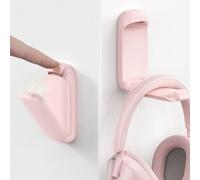 Lamicall Headphone Holder Hook for Desk - [Dual Spring] Foldable Headphone Hanger, Adhesive Gaming Headset Hanger Under Desk, Earphone Hook with Silicone Pad for Beats, Sennheiser, HyperX, etc - Pink
