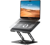 Lamicall Laptop Stand Desk, Laptop Riser - [360° Rotatable] Foldable Aluminum Notebook Holder, Adjustable Ergonomic Computer Stand for MacBook Air Pro, Dell XPS, Tablets (10-17.3'')- Black
