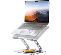 Lamicall Laptop Stand Desk, Laptop Riser - [360° Rotatable] Foldable Aluminum Notebook Holder, Adjustable Ergonomic Computer Stand for MacBook Air Pro, Dell XPS, Tablets (10-17.3'')- Silver