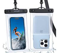 Lamicall Large Floating Waterproof Phone Pouch - [Up to 9"] IPX8 Waterproof Phone Case for Swimming, 3D Seamless Body Dry Bag with Lanyard for iPhone 17 16 15 14 13 12 11 Series, Samsung S23-2 Pack