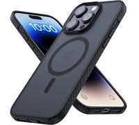 Lamicall Magnetic iPhone 14 Pro Case for Magsafe, [Anti-Slip Edge] Military Grade Shockproof Bumper, Drop-Proof Airbag, Protective Translucent Hard Slim Phone Cover for iPhone 14 Pro 6.1” - Black