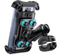 Lamicall Motorbike Phone Holder, Motorcycle Phone Mount - [2025 Anti-theft Design] [Dual Anti-Shock] Bike Phone Holder with Adjustable Arm for iPhone 16 15 14 13 12 Series, 4.7-6.7" Phone - Blue