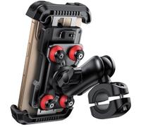 Lamicall Motorbike Phone Holder, Motorcycle Phone Mount - [2025 Anti-theft Design] [Dual Anti-Shock] Bike Phone Holder with Adjustable Arm for iPhone 16 15 14 13 12 Series, 4.7-6.7" Phone - Red