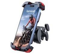 Lamicall Motorcycle Phone Holder Bike - Motorbike Phone Mount, Bike Phone Holder with Quick Release Handlebar Clamp for iPhone 17 16 15 14 Pro Max Plus Air, 13 12 11 Pro Max Mini, Xs, 4.7-6.8” - Red