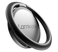 Lamicall Phone Ring Holder, Handy Finger Ring Stand - Universal Grip 360 Adjustable Mobile Phone Loop for iPhone 16 15 14 13 12 11 Pro Max Plus Mini Xs XR X 8 7 6S, Samsung, 4~8" Smartphone - Black