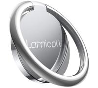 Lamicall Phone Ring Holder, Universal Ring Stand - 360 Adjustable Handy Finger Ring Grip Sturdy Mobile Phone Loop for iPhone 16 15 14 13 12 11 Pro Max Mini Xs XR X 8 7 6S Plus SE, 4~8" phones - Silver