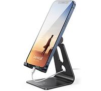 Lamicall Phone Stand, Adjustable Phone Dock - Universal Stand Holder, Compatible with iPhone 16 15 14 Pro Max Plus, 13 12 Pro Max Mini, 11 Pro Xs XR X 8 7 6s, Samsung S23, 3.5-8 inch Devices - Black