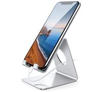 Lamicall Phone Stand, Phone Dock - Universal Stand, Cradle, Holder, Dock Compatible with iPhone 16 15 14 Pro Max Plus, 13 12 Pro Max Mini, 11 Pro Xs XR X 8 7, HUAWEI, Samsung S23, Smartphone - Silver