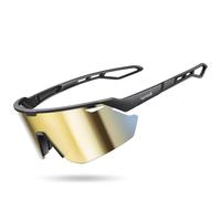 Lamicall Polarized Cycling Sunglasses for Men Women - [24g Ultra-Light] UV400 Protection Sports Glasses for Running Driving Hiking Ski with TR90 Frame, Adjustable Nose Pad & Bendable Temples - Golden