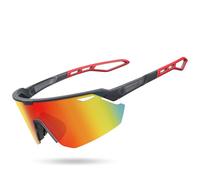 Lamicall Polarized Sports Sunglasses for Men Women - [24g Ultra-Light] 100% UV400 Protection Cycling Glasses for Running Driving Hiking with TR90 Frame, Adjustable Nose Pad & Bendable Temples - Red