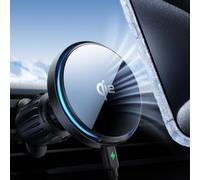 Lamicall Qi2 15W for MagSafe Car Mount Charger - [Cooling Fan LED] Fast Charging Wireless Phone Holder for Car - Hands Free Magnetic Phone Holder Air Vent for iPhone 17 16 15 14 13 12 Series - Black