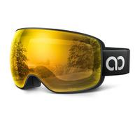Lamicall Ski Goggles, Skiing Goggles - 【HD Spherical Lens】 Anti-fog Snow Snowboard Goggles with Cat3 Lens, Wide OTG Over, Helmet Compatible, UV400 Protection for Men & Women