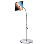 Lamicall Tablet Floor Stand, Tablet Holder - Gooseneck Tablet Mount with Adjustable Height & 4.8kg Stable Base, for iPad Pro 12.9, 10.5, 9.7, iPad Air mini 2 3 4 5 6, Switch, 4.7"-13" Tablets - Silver