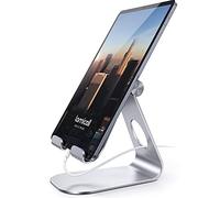 Lamicall Tablet Stand, Adjustable Tablet Holder - Desktop Stand Dock Compatible with New iPad 2024 Pro 9.7, 10.5, 11, 12.9, 13, Air mini 2 3 4 5 6, Switch, Samsung Tab, other Tablets - Silver