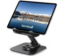 Lamicall Tablet Stand Holder for Desk - [360° Rotatable Metal Base] Adjustable iPad Stand, Foldable Desktop Tablet Stand for iPad Pro 13/12.9/11/10.5/9.7, Air mini 6 5 4 3, Switch, 4-13" Device