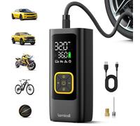 Lamicall Tyre Inflator Cordless Compressor - [6000mAh High-Capacity Battery] 150PSI Electric Air Pump with Digital Pressure Gauge & Auto Shutoff, Portable Pump with LED Light for Car Bike Motorcycle