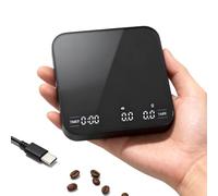 Lamido Rechargeable Mini Coffee Scale with Timer, Small 2kg/0.1g Accurate Scale for Espresso and Pour-Over Coffee, Portable Digital Kitchen Scale with Automatic Timing, 4 Modes