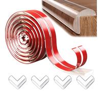 Lamiishop Corner Protectors for Baby Pack of 4 & 3M Edge Protector Strip, Clear Baby Proofing Kit, Self Adhesive Table Corner Guard & Edge Safety for Furniture Against Sharp Corners