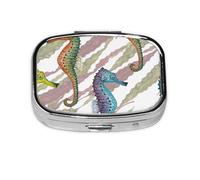 Laminaria Seahorse,Meta Pill Box 2 Compartment Medicine Case,Portable Organizer,Rectangle Meta Portable Organizer Pill Box 251 Compartment Medicine Case