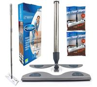 Laminate Floor Mop with Pack of 100 Dry Floor Wipes Floor Mops with Disposable Wipes That Attract Dust from Laminated Easy Clean Flat Mop Sweeper Kit