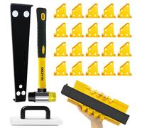 Laminate Flooring Tools/Professional Vinyl Flooring Tools, Zozen Flooring Installation Kit- Tapping Block with Handle, 10” Contour Gauge, Pull Bar, 2 in 1 Spacers, Rubber Mallet.