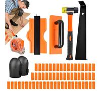 Laminate Laying Tools, Hammer and Pull Rod Set, Laminate and Wooden Floor Installation Tools, for Underfloor Preparation, Impact Sound Insulation, Solid Wood, Workshop, Home, Skirting Board and Plank