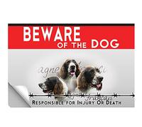 Laminated adhesive Beware of the dog French Spaniel