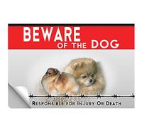 Laminated adhesive Beware of the dog German Spitz