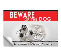 Laminated adhesive Beware of the dog German Spitz