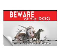 Laminated adhesive Beware of the dog scottish Deerhound