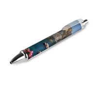 Laminated Cinque Terre Manarola Italy Cliff Homes Retractable Ballpoint Pen Black Ink Ball Point Pen Work Pens 1 PCS