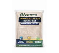 Laminated Cotton Dust Sheet, 12'x9' (3.6m x 2.7m), 1 x | For Painting & Decorating, Reusable Paint Drop Cloth, Furniture Cover, Protective Sheet