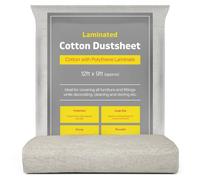 Laminated Cotton Dust Sheets for Decorating Waterproof 12ft x 9ft Twill Reusable