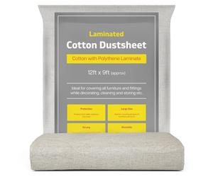 Laminated Cotton Dust Sheets for Decorating Waterproof 12ft x 9ft Twill Reusable