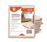 Laminated Cotton Dust Sheets for Painting & Decorating 6ft x 3ft | Waterproof Paint Sheets | Drop Cloth for Furniture, Staircase (15)