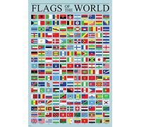 Laminated Flags of the World Classroom Reference Chart National Countries Symbol Sign Poster 30x46 cm Inch