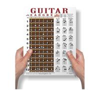 Laminated Guitar Fretboard & Chord Chart - Easy Instructional Poster for Beginner 8.5"x11" | A New Song Music