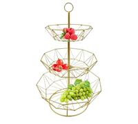 Laminated Kitchen Rack - 3 Tier Fruit Basket, Metal Storage Stand, Removable Vegetable Drawer, Multi-Function Organizer | Home Kitchen Fruit Vegetable Cake Snack Display for Countertop Tabletop dine