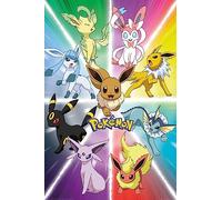 Laminated Pokemon Eevee Evolution Maxi Poster Maxi Poster Large Wall Art Print, Wall Decor, Home Office Classroom Decoration, Gift Idea, Decorative Print 91.5x61cm
