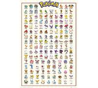 Laminated Pokemon Kanto 151 Maxi Poster Large Wall Art Print, Wall Decor, Home Office Classroom Decoration, Gift Idea, Decorative Print 91.5x61cm