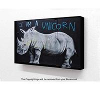 Laminated Posters Banksy - Rhino - I Am A Unicorn - 12 x 8 Inches (30 x 20 cm) - Horizontal Block Mounted Print