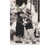 Laminated Posters Kim Anderson Children The First Kiss Red Rose Huge