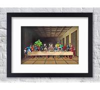 Laminated Posters The Super Heroes - The Last Supper - Framed WHITE Mounted - 10 x 8 Inches Art Print