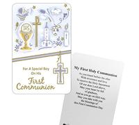 Laminated Prayer Card First Holy Communion 8.5x5.5cm - Boy C71733 7330